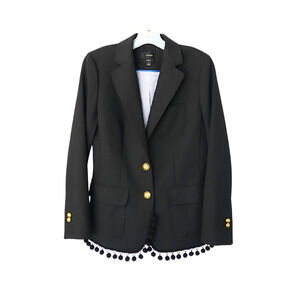 J. CREW Pom Pom Blazer - Black - 4